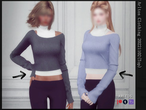 Sims 4 — Two piece sweater / 20221102(top) by Arltos — 16 colors. HQ compatible.