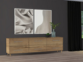 Sims 4 — Beige aesthetic painting with white frame by nordicsim1 — Modern, scandinavian style. Beige poster in white