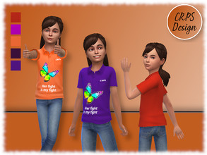 Sims 4 — CRPS Polo Girls Her fight is my fight by Stephanie_Mey1991 — CRPS Her fight is my fight polo shirts for girls in