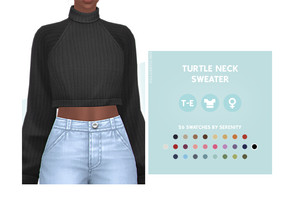Sims 4 — Turtle Neck Sweater by simcelebrity00 — Hello Simmers! Cozy up this winter with a ribbed turtle neck sweater