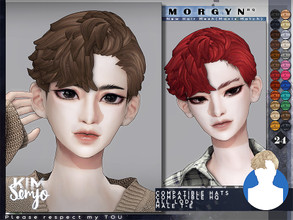 Sims 4 — TS4 Male Hairstyle_Morgyn(Maxis Match) by KIMSimjo — New Hair Mesh(Maxis Match) Male T-E 24 Swatches(EA Colors