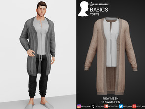Sims 4 — Basics (Top V2) by Beto_ae0 — Shirt with sweater to sleep - 16 colors - New Mesh - All Lods - All maps