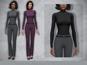Sims 4 — Terra Turtleneck. by Pipco — A simple ribbed turtleneck in 8 colors. Base Game Compatible New Mesh All Lods HQ