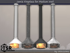 Sims 4 — Jamie Fireplace for Medium Wall by Mincsims — Basegame Compatible 4 swatches for Medium Wall