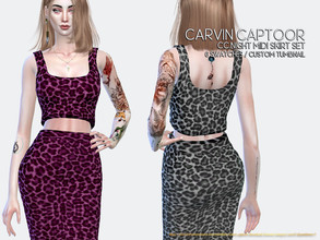 Sims 4 — Night Midi Skirt Set by carvin_captoor — Created for sims4 Original Mesh All Lod 6 Swatches Don't Recolor And