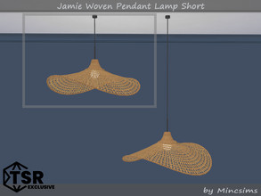 Sims 4 — Jamie Woven Pendant Lamp Short by Mincsims — Basegame Compatible 1 swatch