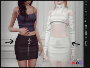 Sims 4 — Leather skirt / 20221104(bottom) by Arltos — 5 colors. HQ compatible.
