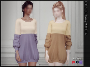 Sims 4 — Two-tone sweater / 20221105 by Arltos — 13 colors. HQ compatible.