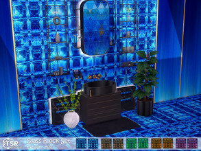 Sims 4 — Glass Block Set by nolcanol — Glass Block Walls and Floors: 5 colors