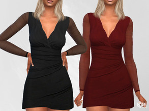 Sims 4 — Lace Sleeved Dresses by saliwa — Lace Sleeved Dresses