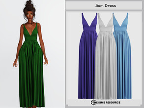 Sims 4 — Sam Dress by couquett — Dress For your female sims - 10 swatches - new mesh - HQ mod Compatible - Custom