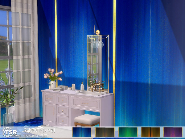 Sims 4 — Glow Mural by nolcanol — Glow Mural: 5 colors, 2 swatches