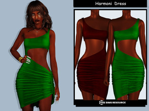 Sims 4 — Harmoni dress by couquett — Dress For your female sims - 8 swatches - new mesh - HQ mod Compatible - Custom