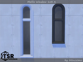 Sims 4 — Mollis Window 1x3 A by Mincsims — Basegame Compatible 8 swatches for Short Wall