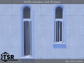 Sims 4 — Mollis Window 1x3 B Open by Mincsims — Basegame Compatible 8 swatches for Short Wall