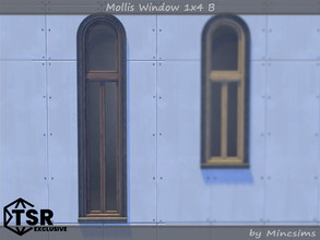 Sims 4 — Mollis Window 1x4 B by Mincsims — Basegame Compatible 8 swatches for Medium Wall