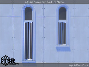 Sims 4 — Mollis Window 1x4 B Open by Mincsims — Basegame Compatible 8 swatches for Medium Wall