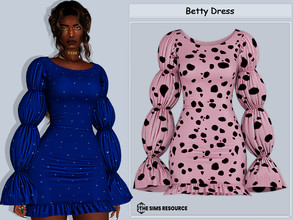 Sims 4 — Betty Dress by couquett — Dress For your female sims - 12 swatches - new mesh - HQ mod Compatible - Custom