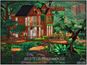 Sims 4 — Restful Tree House (No CC!) by nobody13922 — Imagine a beautiful wild jungle, and in it a perfect holiday tree