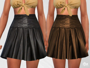 Sims 4 — Ruffle Leather Skirts by saliwa — Ruffle Leather Skirts 2 swatches