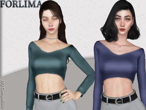 Sims 4 — Top .20 by ForLima — 8 Colors HQ Compatible All LOD's New Mesh Custom Thumbnail