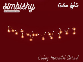Sims 4 — Festive Lights - Ceiling Horizontal Garland by simbishy — A string of zig zagging festive lights on thin wire,