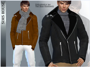 Sims 4 — MEN'S JACKET WITH FUR by Sims_House — MEN'S JACKET WITH FUR 2 options. Men's leather jacket with fur for The