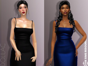 Sims 4 — A Cut Midi Dress DO650 by DOLilac — Custom thumbnail New Mesh 3 Colors Adult-Elder-Teen-Young Adult For Female