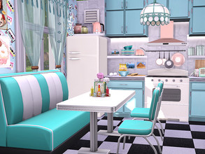 Sims 4 — Peggy Kitchen - CC  by Flubs79 — here is a colorful retro kitchen for your Sims the size of the room is 4 x 4