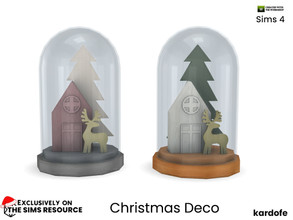 Sims 4 — Christmas Deco_Cottage and reindeer by kardofe — Christmas decoration, a tree, a little house and a reindeer