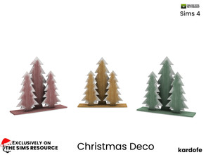 Sims 4 — Christmas Deco_Little trees by kardofe — Group of three trees, decorative, in three colour options