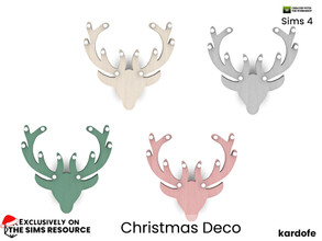 Sims 4 — Christmas Deco_Reindeer light by kardofe — Wall lamp in the shape of a reindeer's head, in four colour choices