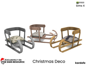 Sims 4 — Christmas Deco_Sledge by kardofe — Sleigh chair, in three colour options