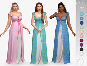Sims 4 — Giselle Dress by Sifix2 — A layered high-waisted dress inspired by Princess Giselle's curtain dress from the