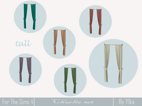 Sims 4 — [SJB] Charlie set - two curtains V1 tall by Ylka by Ylka — This is the first version of curtains of tall height.