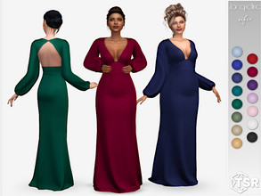Sims 4 — Jacqueline Gown by Sifix2 — A sleek, long-sleeved gown. Comes in 15 colors for teen, young adult and adult sims.
