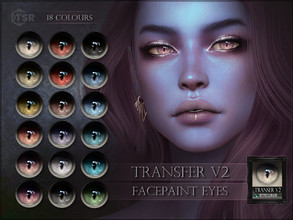 Sims 4 — Transfer Eyes V2 by RemusSirion — Fantasy eyes - V2, light sclera and dark outer ring Facepaint category 18