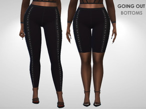 Sims 4 — Going Out Bottoms by Puresim — Studded black bottoms ( 2 swatches)