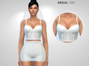 Sims 4 — Bridal Top by Puresim — Bridal white bralette.