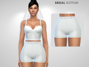 Sims 4 — Bridal Bottom by Puresim — Bridal white shorts.