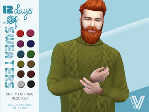 Sims 4 — 12Days of Sweaters KK Turtleneck by SimmieV — How's your knitting skill? This new turtleneck sweater is now