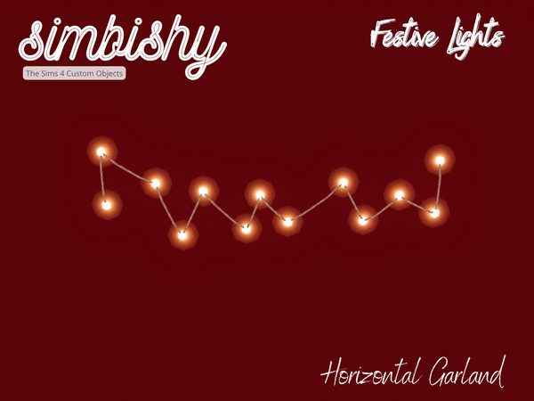 Sims 4 — Festive Lights - Horizontal Garland by simbishy — A string of zig zagging festive lights on thin wire, to be