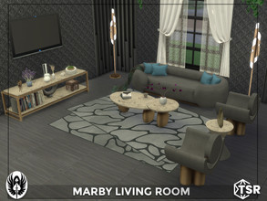 Sims 4 — Marby Living Room by nemesis_im — Sets of furniture from Marby Living Room This set includes 7 items: - Console