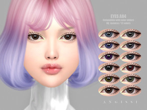 Sims 4 — EYES A84 by ANGISSI — *PREVIEWS MADE USING HQ MOD *Facepaint category *12 colors *Sliders compatible *HQ mod
