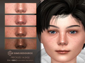 Sims 4 — Freckles 14 (HQ) by Caroll912 — A 4-swatch sparse and strong nose and cheek freckles. They are suited for