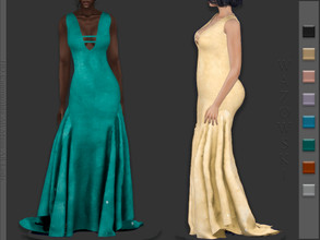Sims 4 — Night Dress by _WAZOWSKI_ — All Texture Maps New Mesh 8 Colors HQ Compatible