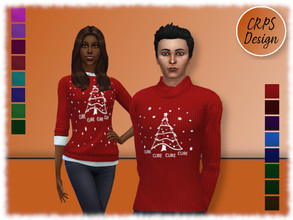 Sims 4 — CURE for CRPS Sweater by Stephanie_Mey1991 — This set includes CRPS Christmas sweaters for men and women in