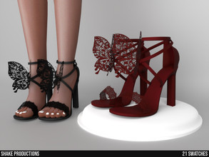 Sims 4 — 972 - Lace High Heels by ShakeProductions — Shoes/High Heels HQ Compatible New Mesh All LODs 21 Colors