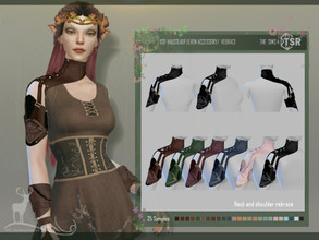 Sims 4 — HAUSTLAUF ELVEN ACCESSORY REBRACE by DanSimsFantasy — A synthetic leather reinforcer that connects the shoulder