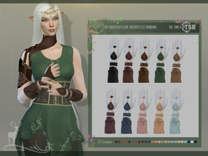 Sims 4 — HAUSTLAUF ELVEN  ARCHER LEFT ARMBAND by DanSimsFantasy — Archer's armband for the left hand in synthetic leather